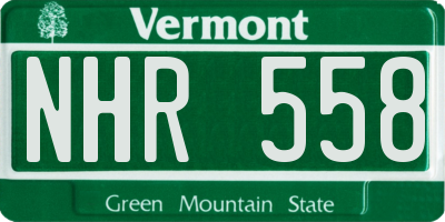 VT license plate NHR558