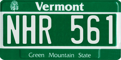 VT license plate NHR561