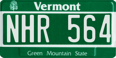 VT license plate NHR564