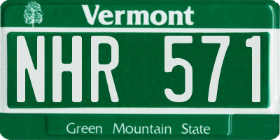 VT license plate NHR571