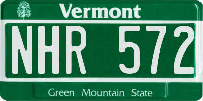 VT license plate NHR572