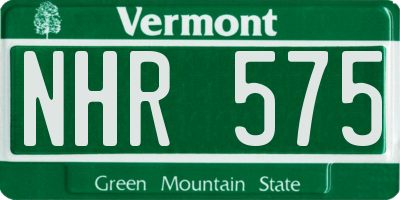 VT license plate NHR575