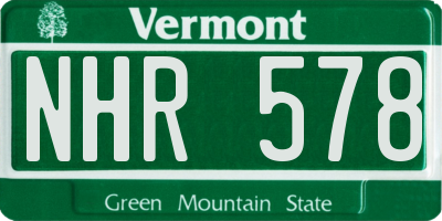 VT license plate NHR578