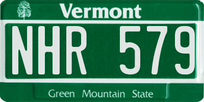 VT license plate NHR579