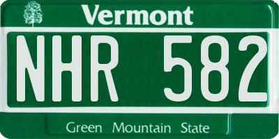 VT license plate NHR582