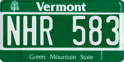 VT license plate NHR583