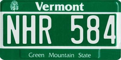 VT license plate NHR584