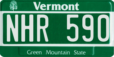 VT license plate NHR590
