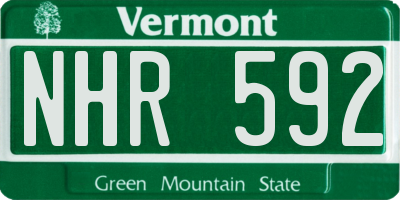 VT license plate NHR592