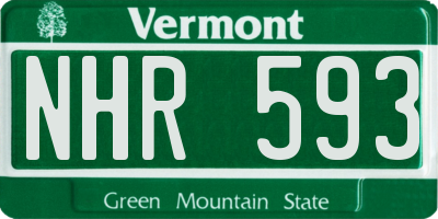 VT license plate NHR593