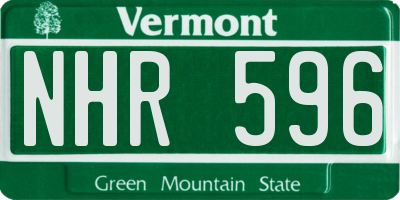 VT license plate NHR596