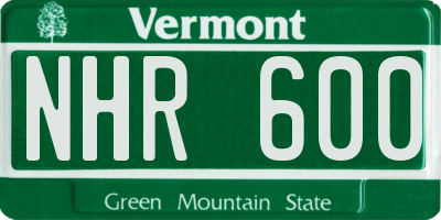 VT license plate NHR600