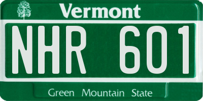 VT license plate NHR601
