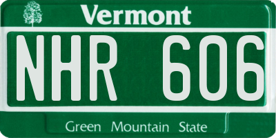 VT license plate NHR606