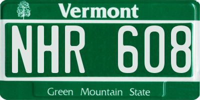 VT license plate NHR608