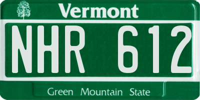 VT license plate NHR612