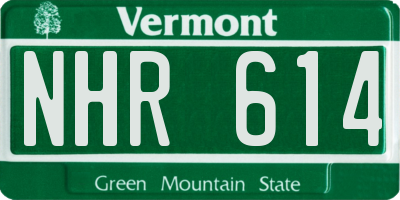 VT license plate NHR614