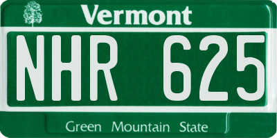 VT license plate NHR625