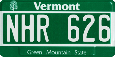 VT license plate NHR626