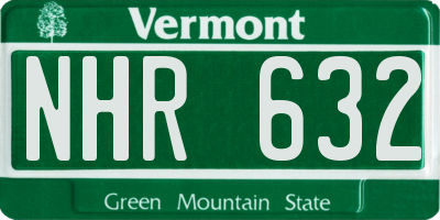 VT license plate NHR632