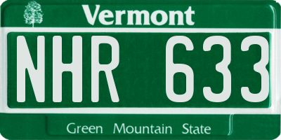 VT license plate NHR633