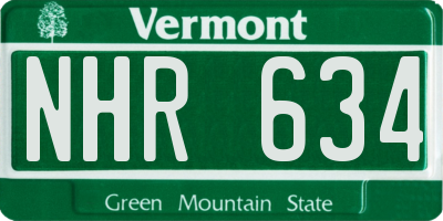 VT license plate NHR634