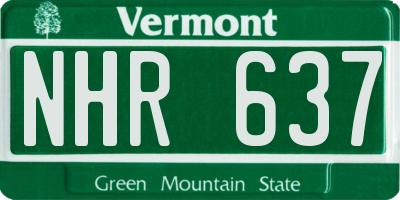VT license plate NHR637