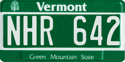 VT license plate NHR642