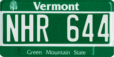 VT license plate NHR644