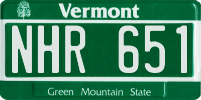 VT license plate NHR651