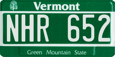 VT license plate NHR652