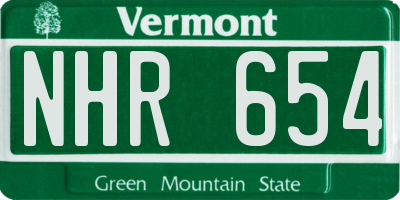 VT license plate NHR654
