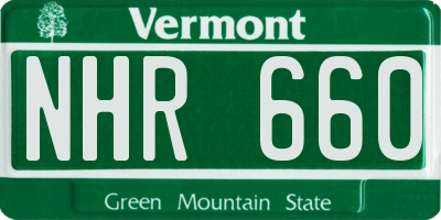 VT license plate NHR660