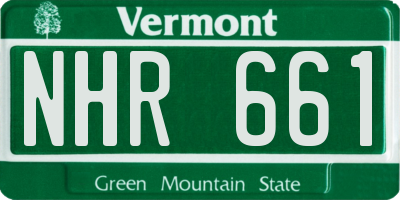 VT license plate NHR661