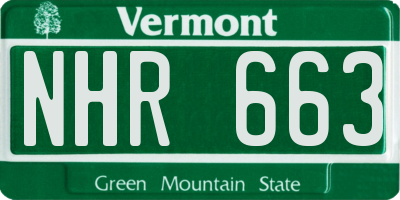 VT license plate NHR663