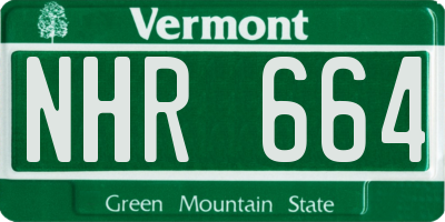 VT license plate NHR664