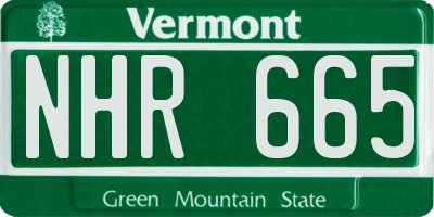 VT license plate NHR665