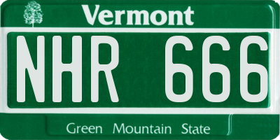 VT license plate NHR666