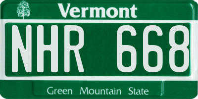 VT license plate NHR668
