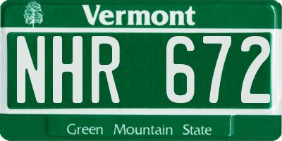VT license plate NHR672
