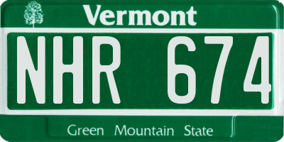 VT license plate NHR674