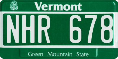 VT license plate NHR678