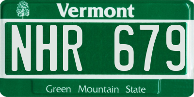 VT license plate NHR679