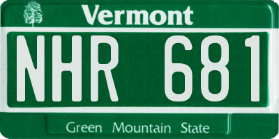 VT license plate NHR681