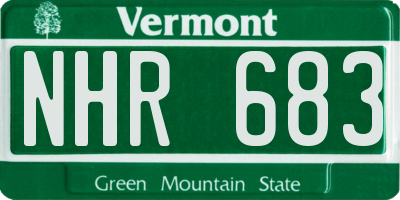 VT license plate NHR683