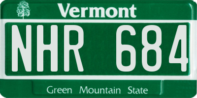 VT license plate NHR684