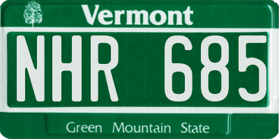 VT license plate NHR685
