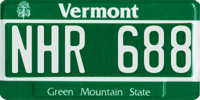 VT license plate NHR688