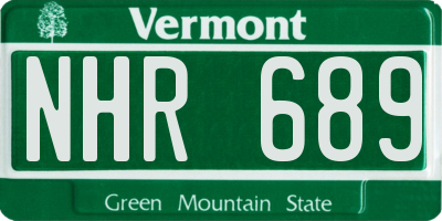 VT license plate NHR689