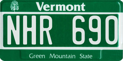 VT license plate NHR690